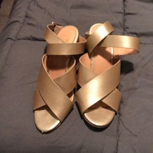 Gold Ann Taylor loft sandals